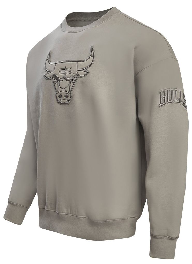 Pro Standard Men's Chicago Bulls Taupe Neutral Drop Shoulder Fleece Crewneck Sweatshirt