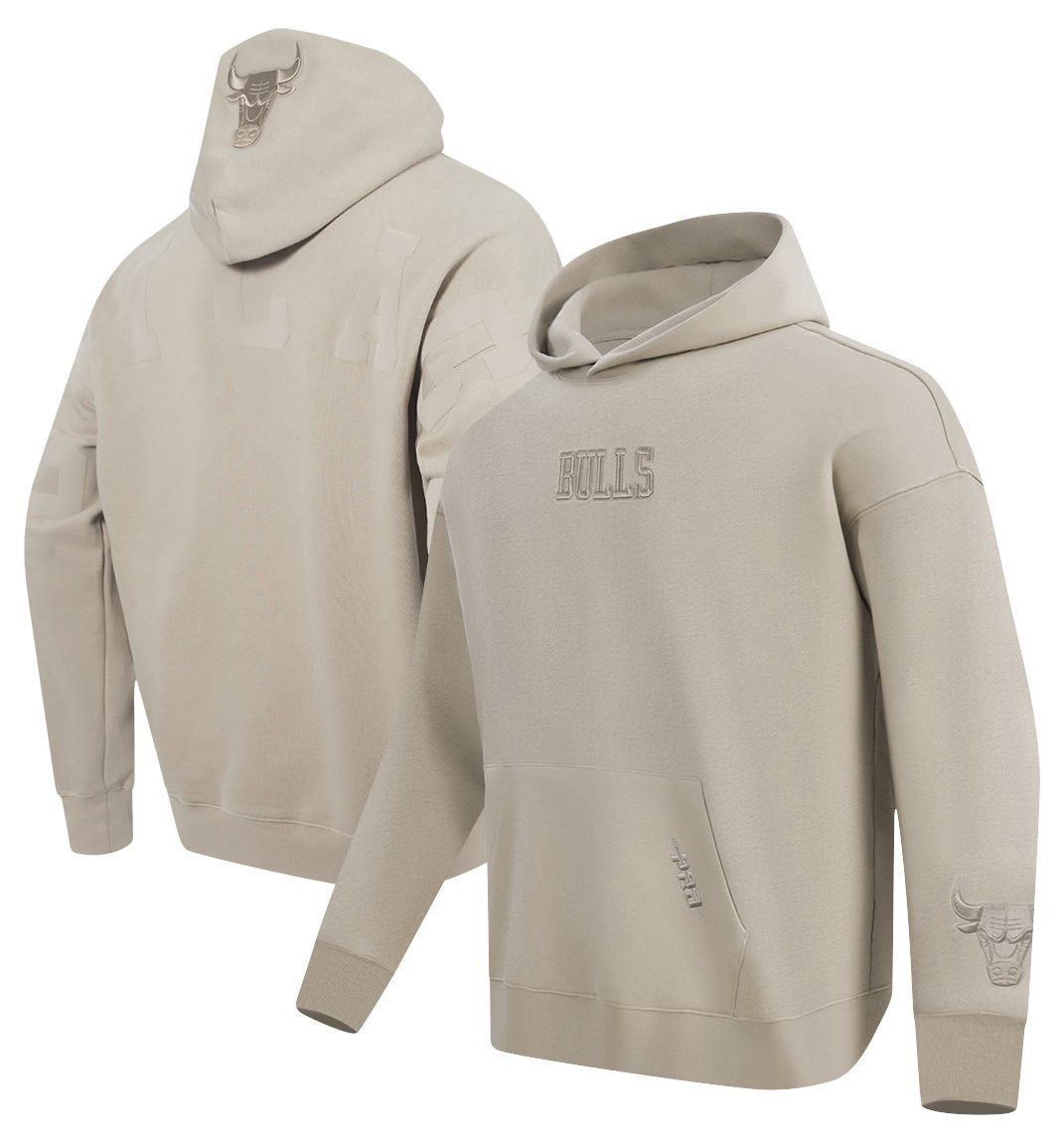 Pro Standard Men's Chicago Bulls Taupe Wingspan Drop Shoulder Hoodie