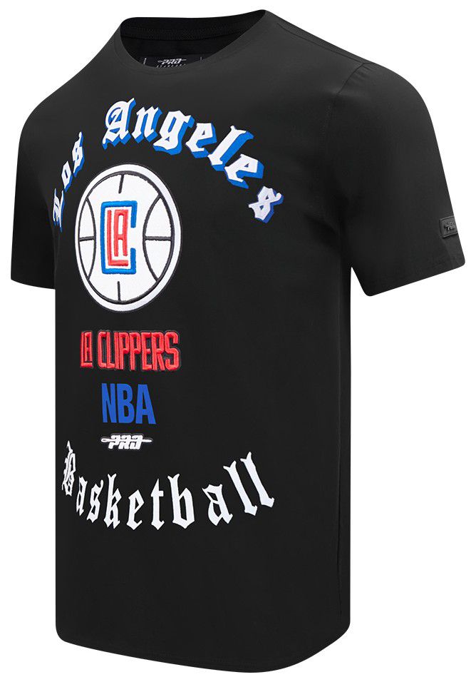 Pro Standard Men's Los Angeles Clippers Black Old English Short Sleeve T-Shirt