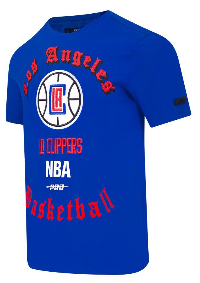 Pro Standard Men's Los Angeles Clippers Blue Old English Short Sleeve T-Shirt