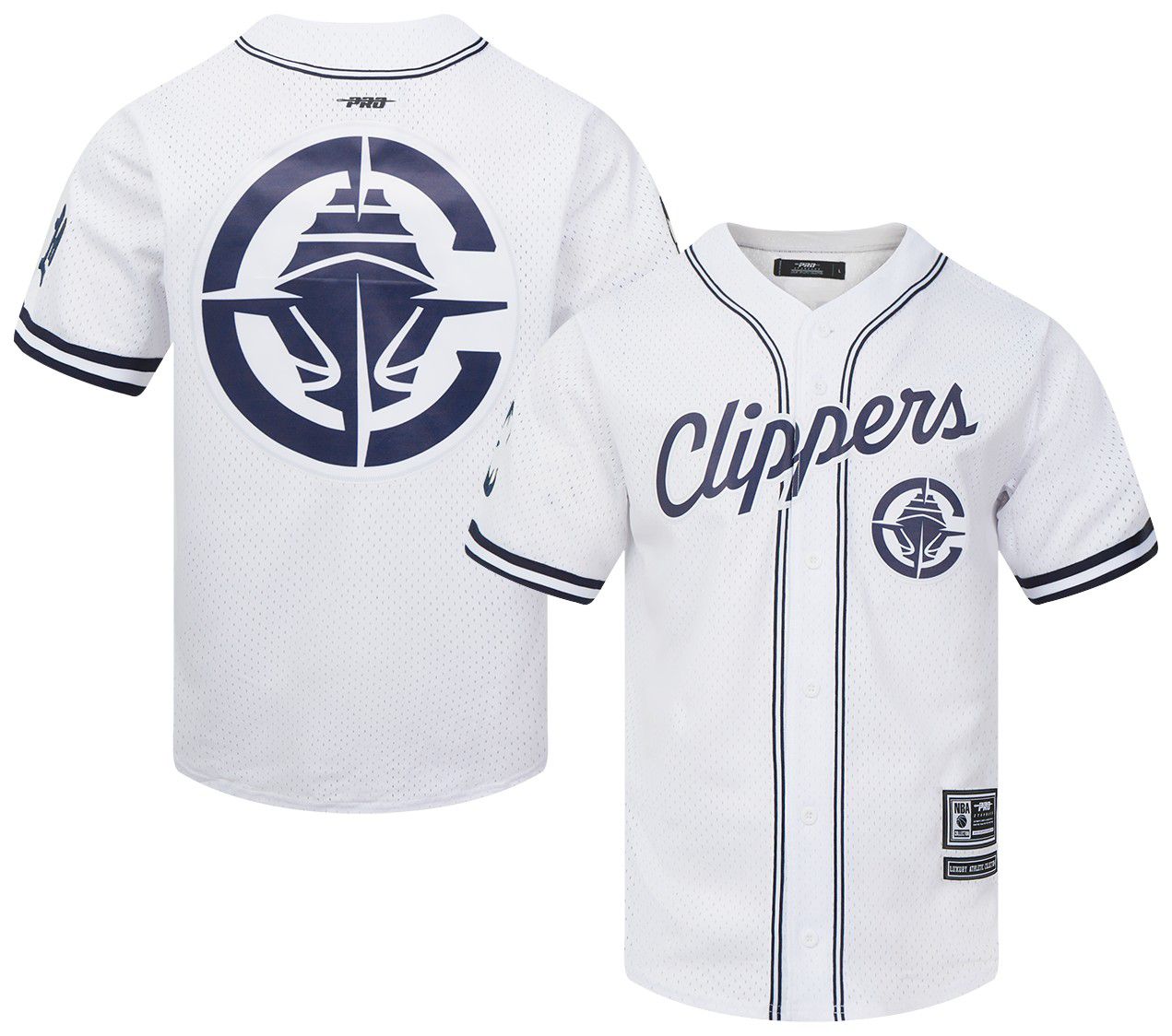 Pro Standard Men's Los Angeles Clippers White Mesh Button Down Shirt
