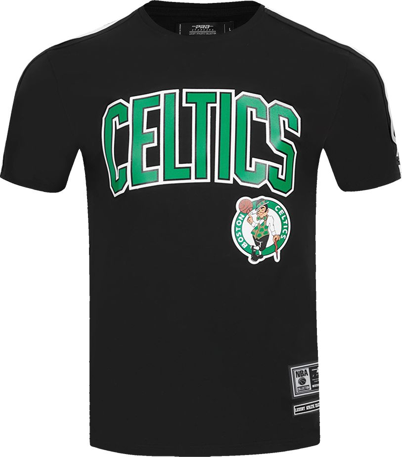 Pro Standard Men's Boston Celtics Black Classic Mesh Striped Short Sleeve T-Shirt