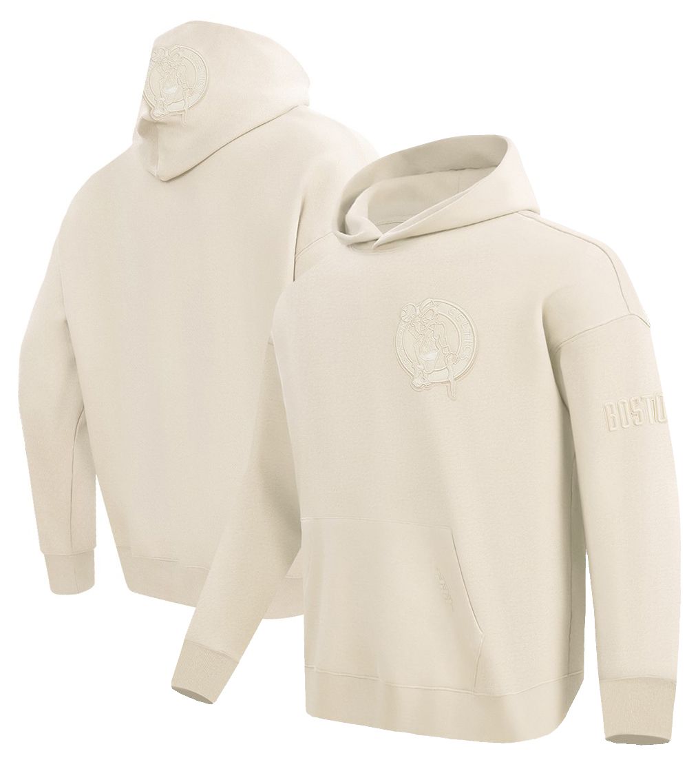 Pro Standard Men's Boston Celtics Off White Neutral Drop Shoulder Fleece Hoodie