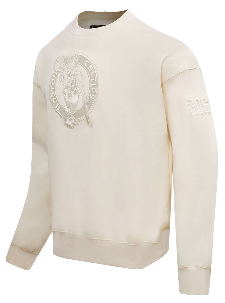 Pro Standard Men's Boston Celtics Off White Neutral Drop Shoulder Fleece Crewneck Sweatshirt