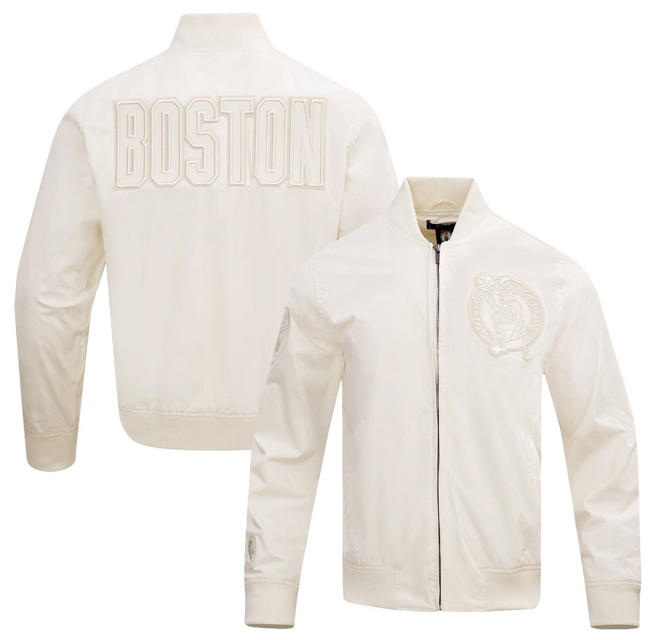 Pro Standard Men's Boston Celtics Off White Neutral Twill Jacket