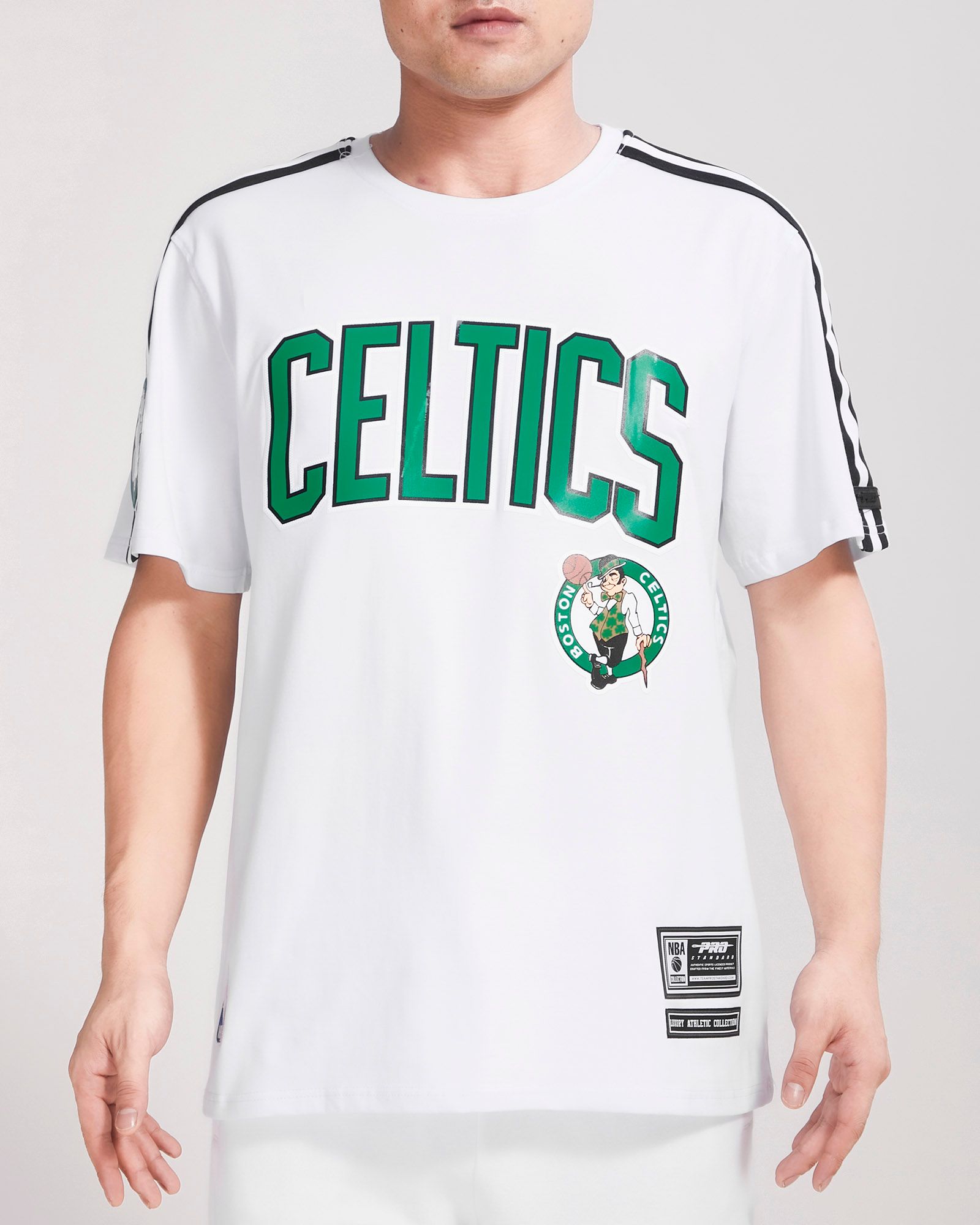 Pro Standard Men's Boston Celtics White Mesh Taping T-Shirt