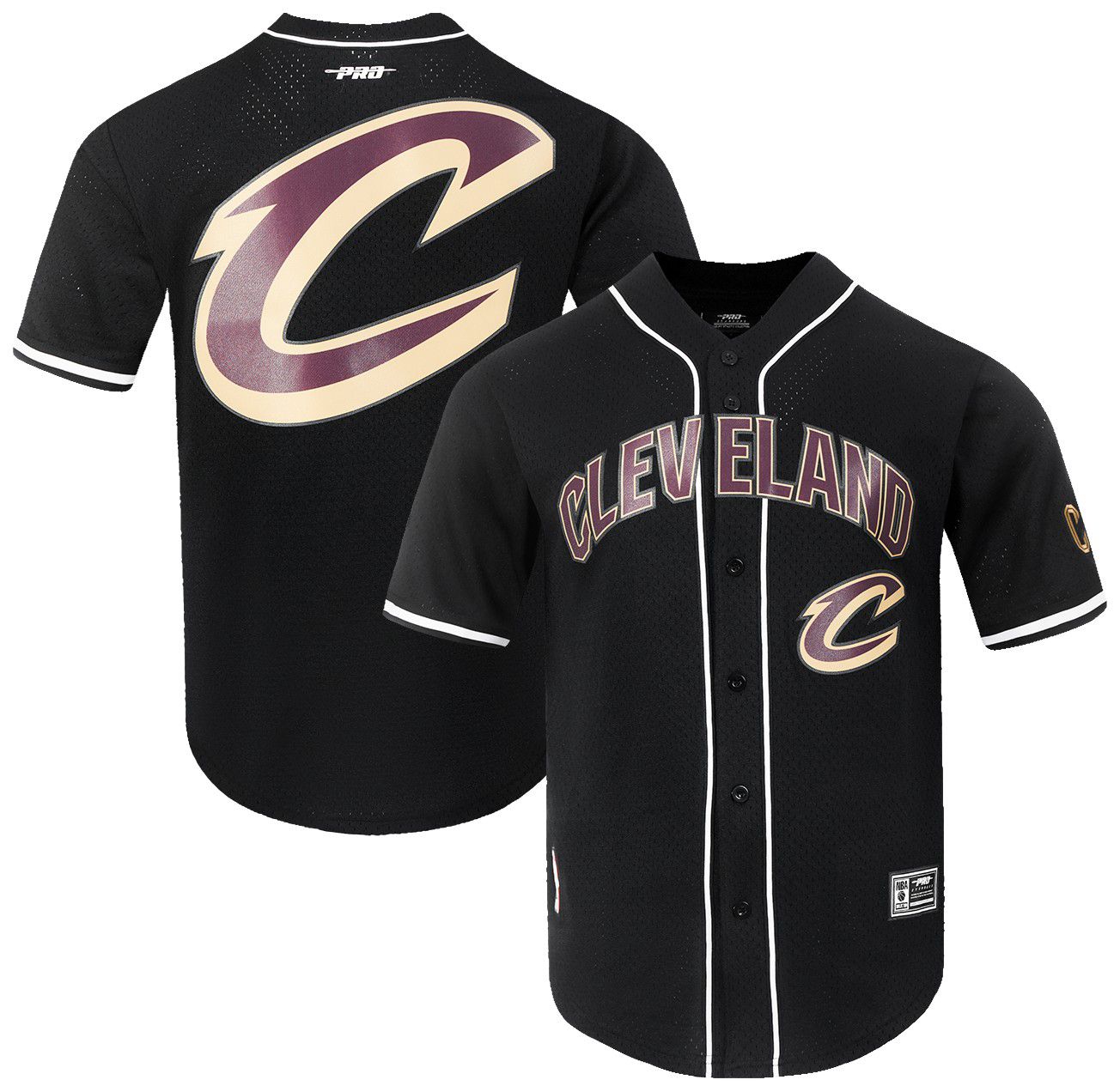 Pro Standard Men's Cleveland Cavaliers Black Classic Mesh Button Down Shirt