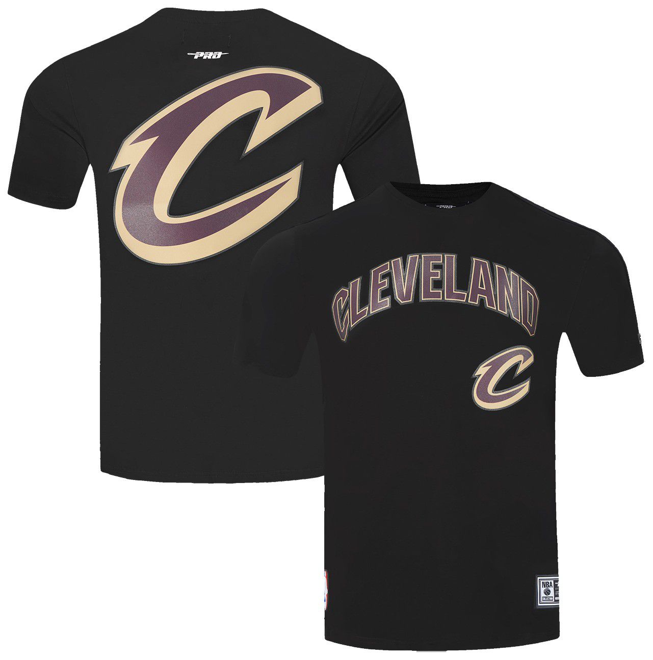 Pro Standard Men's Cleveland Cavaliers Black Classic Mesh Striped Short Sleeve T-Shirt