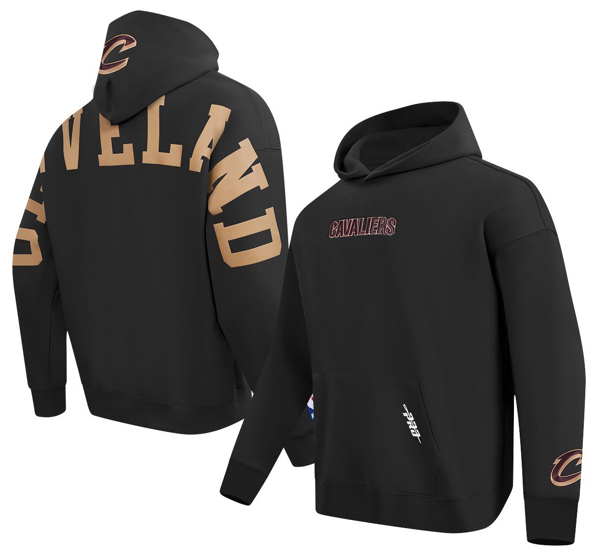 Pro Standard Men's Cleveland Cavaliers Black Wingspan Drop Shoulder Hoodie