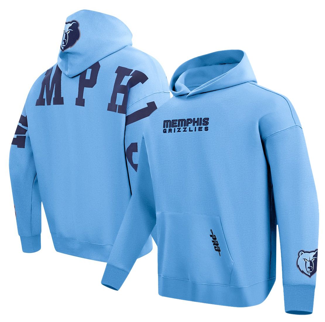 Pro Standard Men's Memphis Grizzlies Blue Wingspan Drop Shoulder Hoodie