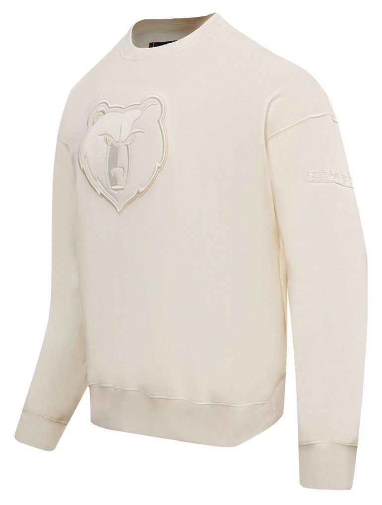 Pro Standard Men's Memphis Grizzlies Off White Neutral Drop Shoulder Fleece Crewneck Sweatshirt