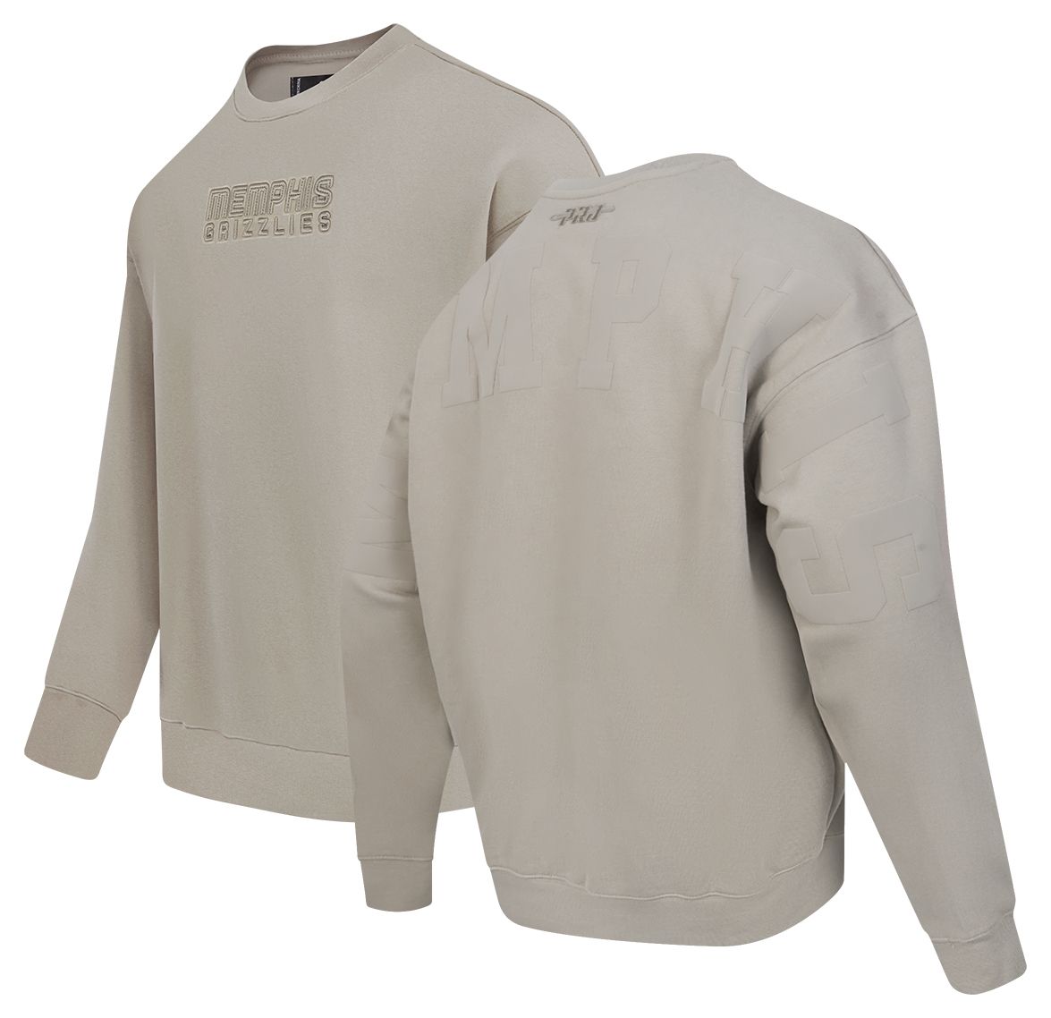 Pro Standard Men's Memphis Grizzlies Taupe Wingspan Drop Shoulder Fleece Crewneck Sweatshirt