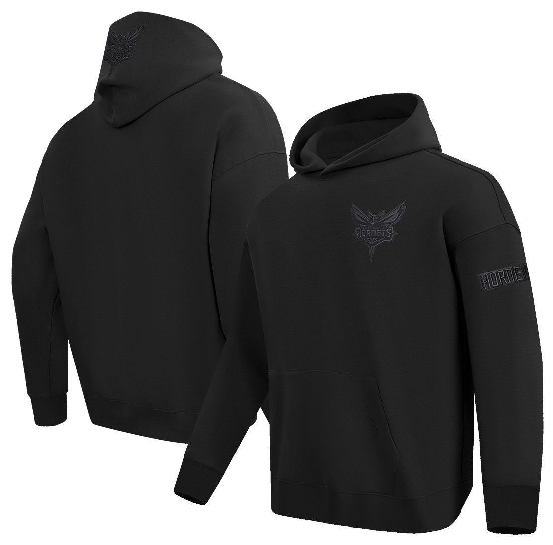 Pro Standard Men's Charlotte Hornets Black Neutral Drop Shoulder Fleece Hoodie