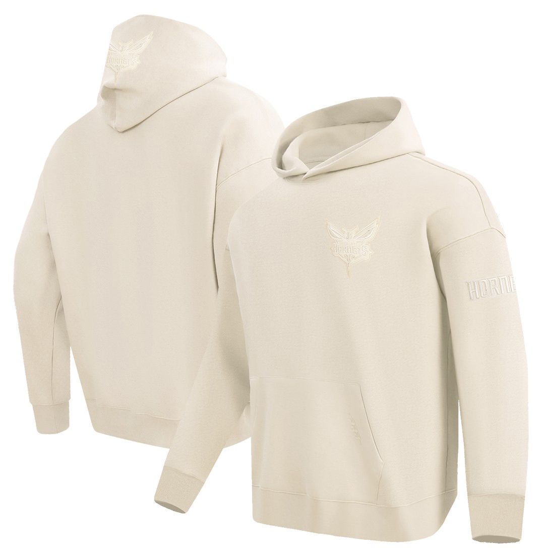 Pro Standard Men's Charlotte Hornets Off White Neutral Drop Shoulder Fleece Hoodie