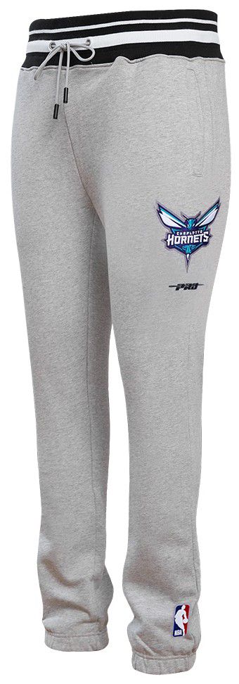 Pro Standard Men's Charlotte Hornets Gray Script Tail Rib Fleece Sweatpants