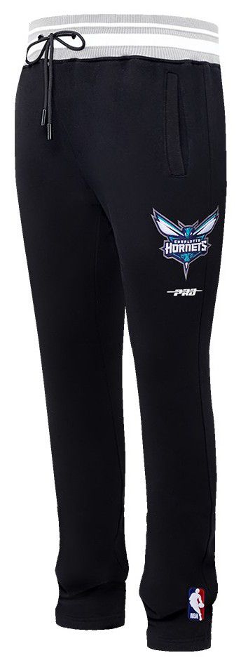 Pro Standard Men's Charlotte Hornets Black Script Tail Rib Fleece Sweatpants