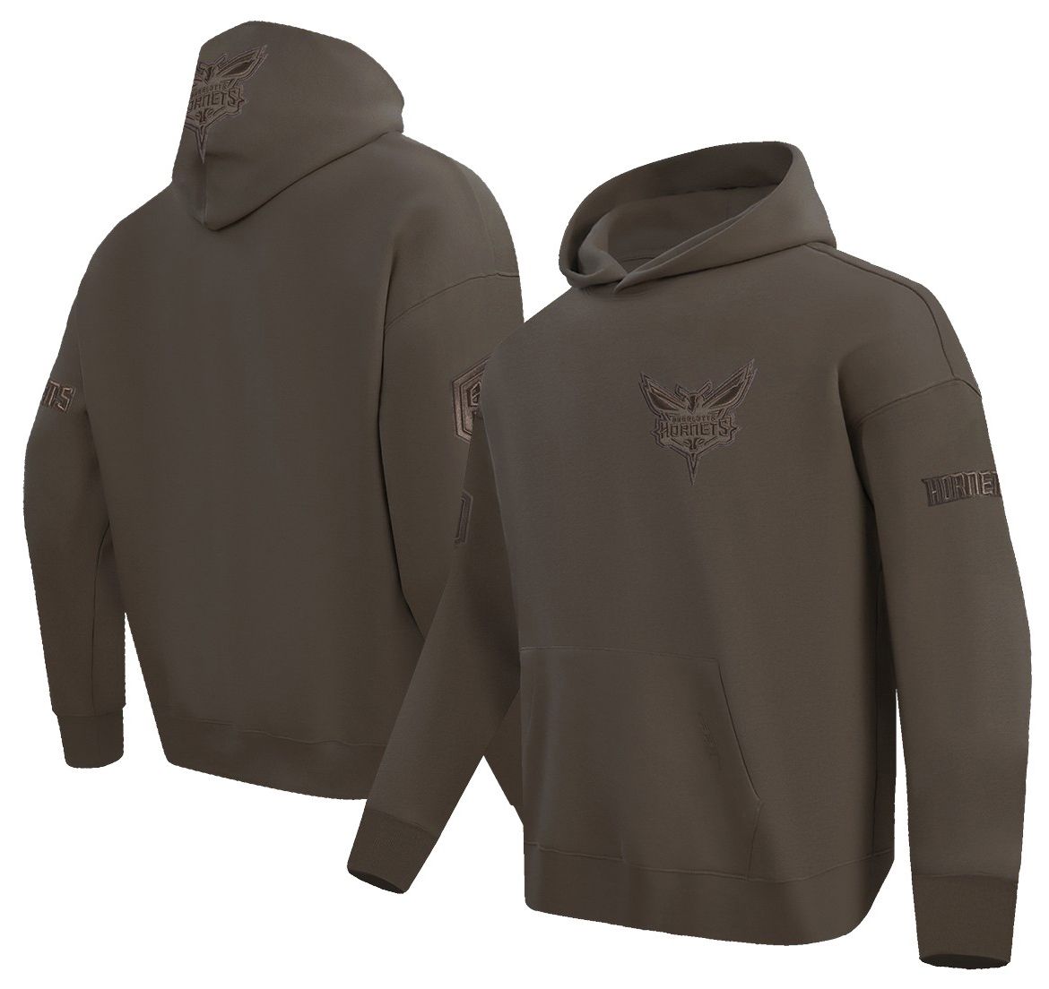 Pro Standard Men's Charlotte Hornets Taupe Neutral Drop Shoulder Fleece Hoodie