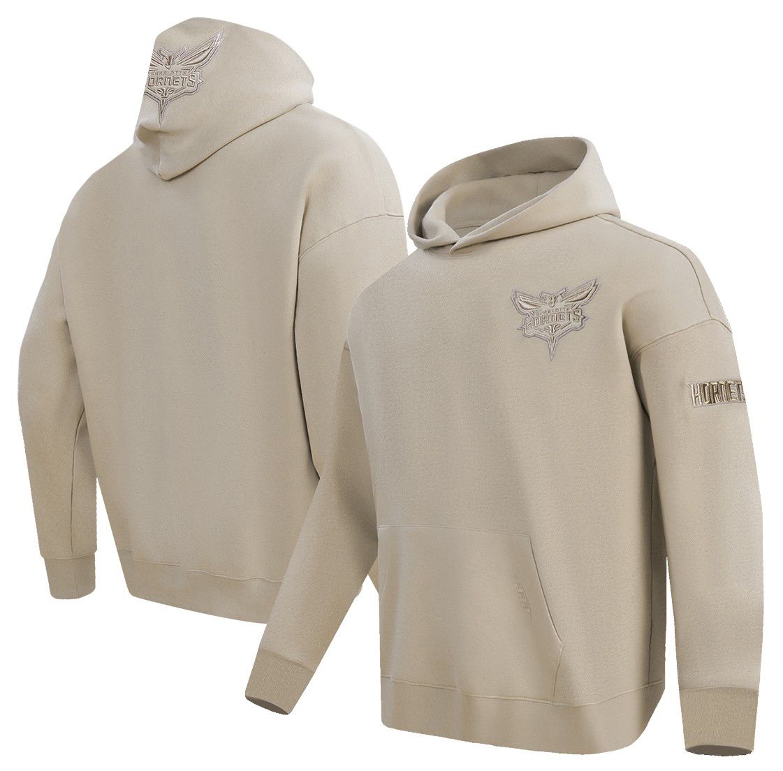 Pro Standard Men's Charlotte Hornets Taupe Neutral Drop Shoulder Fleece Hoodie