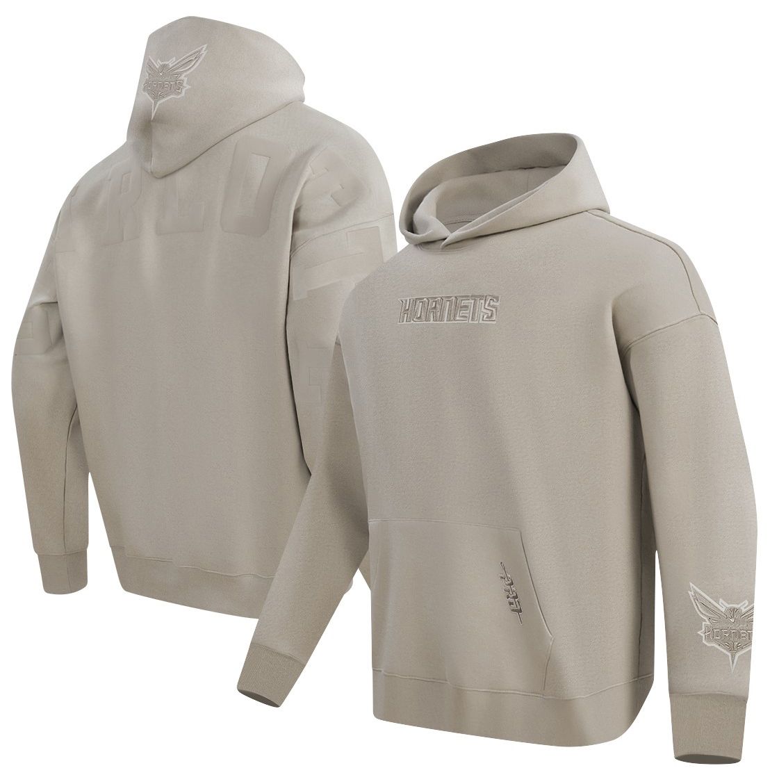 Pro Standard Men's Charlotte Hornets Taupe Wingspan Drop Shoulder Hoodie