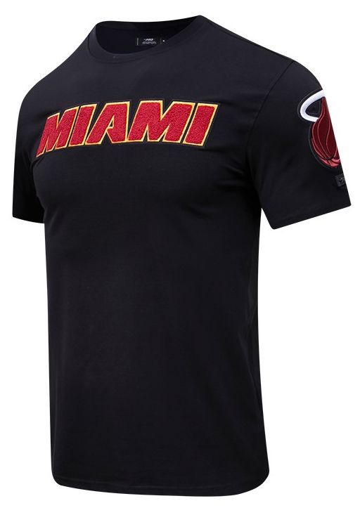 Pro Standard Men's Miami Heat Black Classic Chenille T-Shirt
