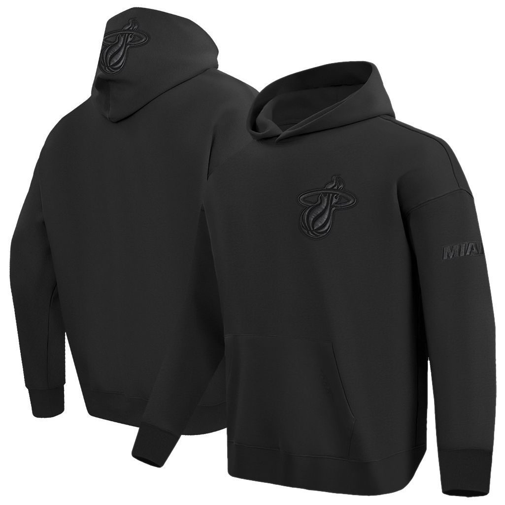 Pro Standard Men's Miami Heat Black Neutral Drop Shoulder Fleece Hoodie