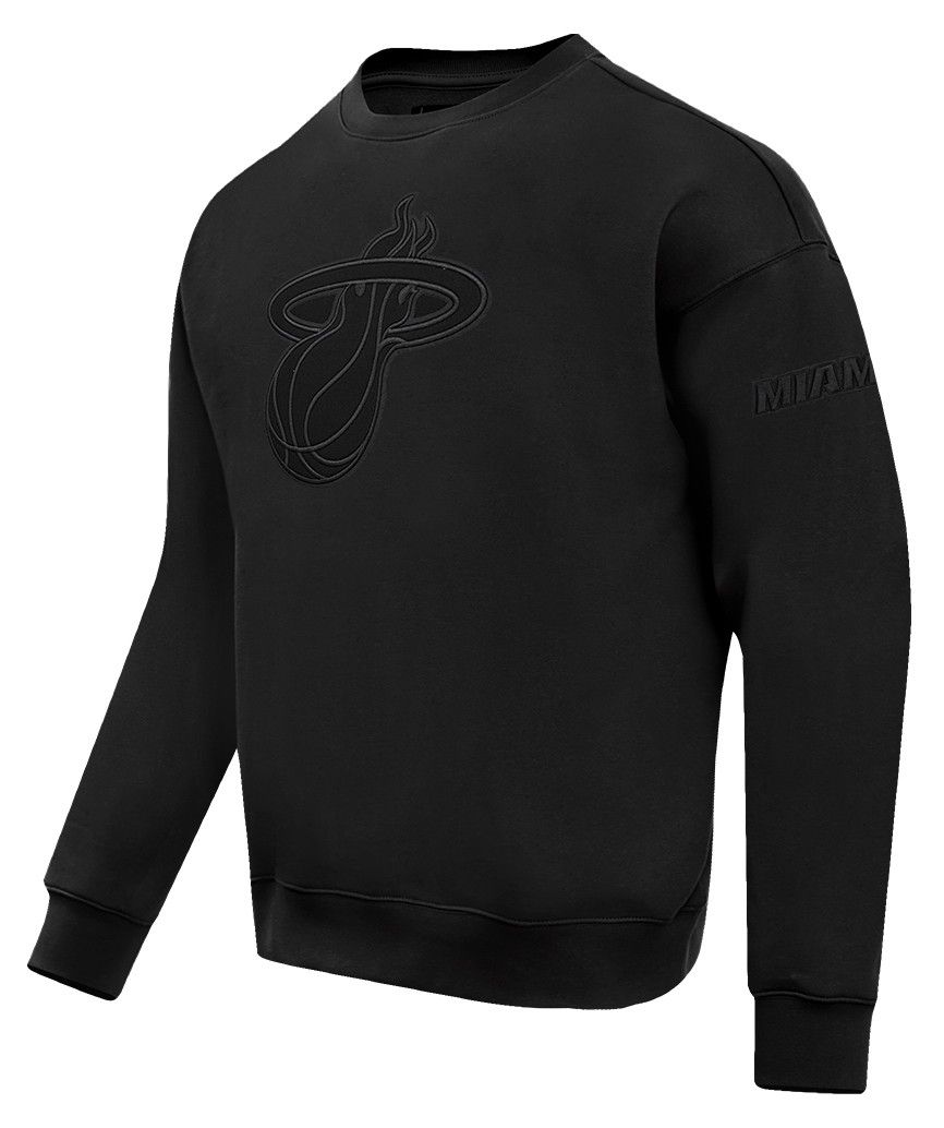 Pro Standard Men's Miami Heat Black Neutral Drop Shoulder Fleece Crewneck Sweatshirt
