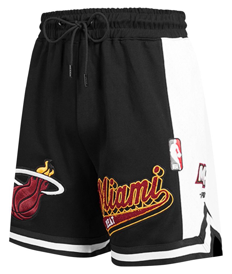 Pro Standard Men's Miami Heat Black Script Tail Fleece Shorts