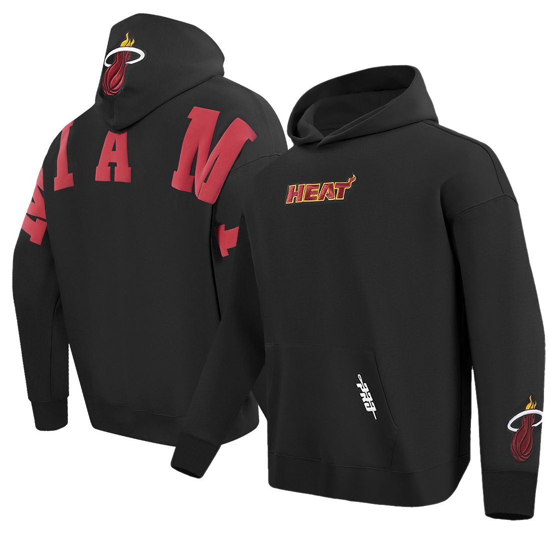 Pro Standard Men's Miami Heat Black Wingspan Drop Shoulder Hoodie