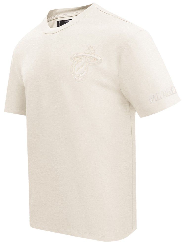 Pro Standard Men's Miami Heat Off White Neutral Drop Shoulder Short Sleeve T-Shirt
