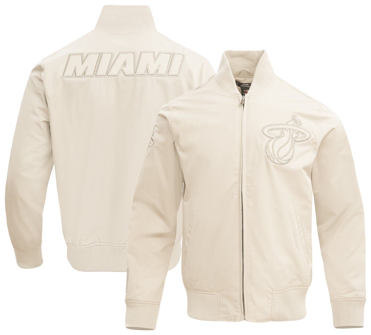Pro Standard Men's Miami Heat Off White Neutral Twill Jacket