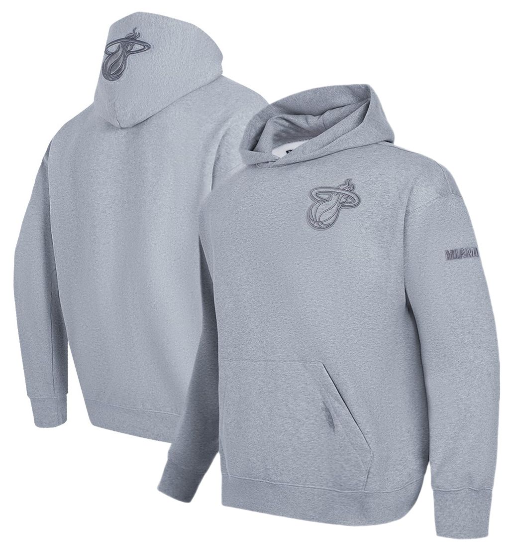 Pro Standard Men's Miami Heat Grey Neutral Drop Shoulder Fleece Hoodie