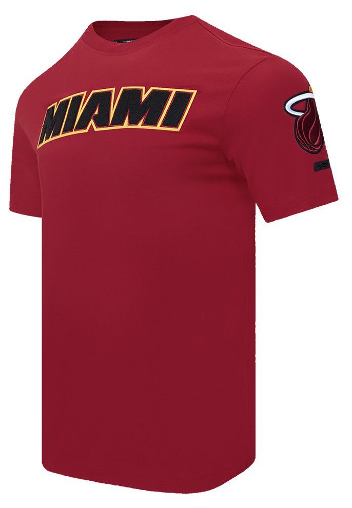Pro Standard Men's Miami Heat Red Classic Chenille T-Shirt
