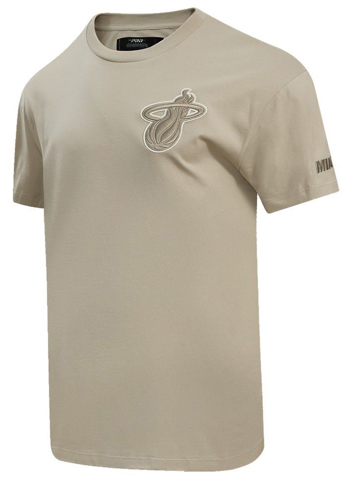 Pro Standard Men's Miami Heat Taupe Neutral Drop Shoulder Short Sleeve T-Shirt