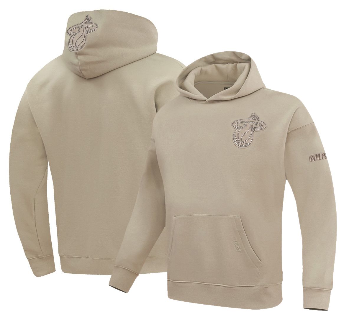 Pro Standard Men's Miami Heat Taupe Neutral Drop Shoulder Fleece Hoodie