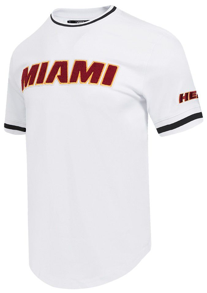 Pro Standard Men's Miami Heat White Classic Chenille T-Shirt