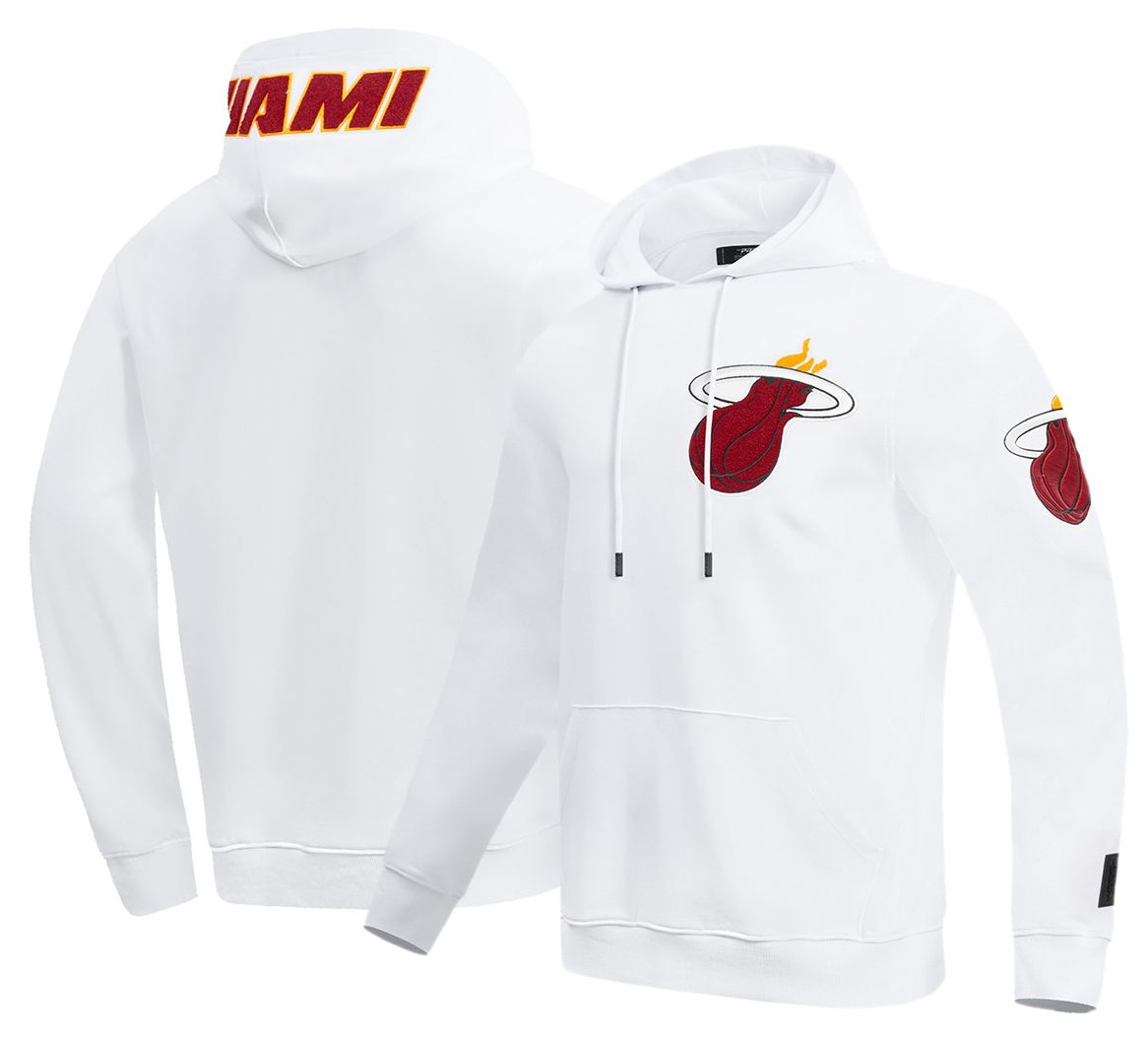 Pro Standard Men's Miami Heat White Classic Chenille Pullover Hoodie