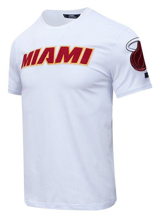 Pro Standard Men's Miami Heat White Classic Chenille T-Shirt