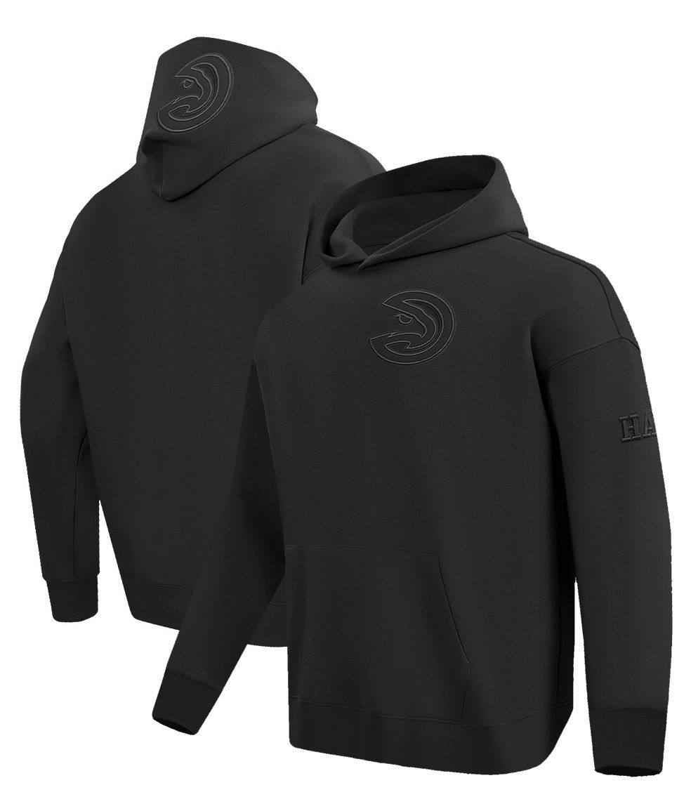 Pro Standard Men's Atlanta Hawks Black Neutral Drop Shoulder Fleece Hoodie