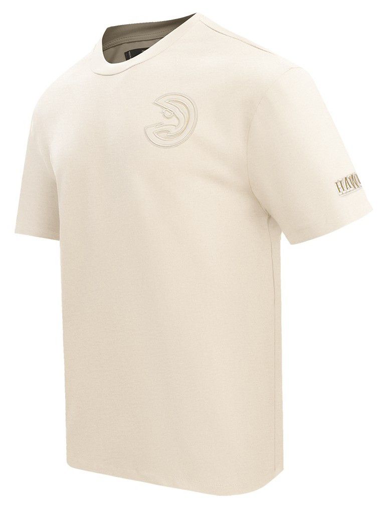 Pro Standard Men's Atlanta Hawks Off White Neutral Drop Shoulder Short Sleeve T-Shirt