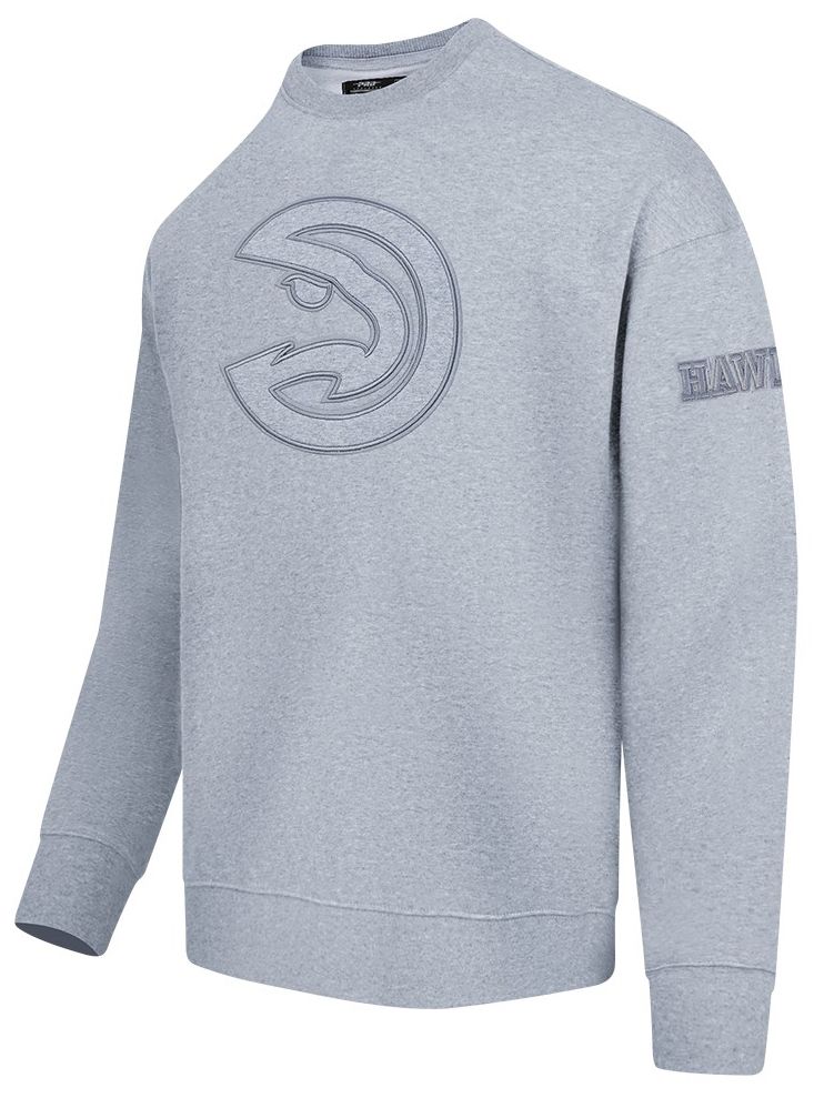 Pro Standard Men's Atlanta Hawks Grey Neutral Drop Shoulder Fleece Crewneck Sweatshirt