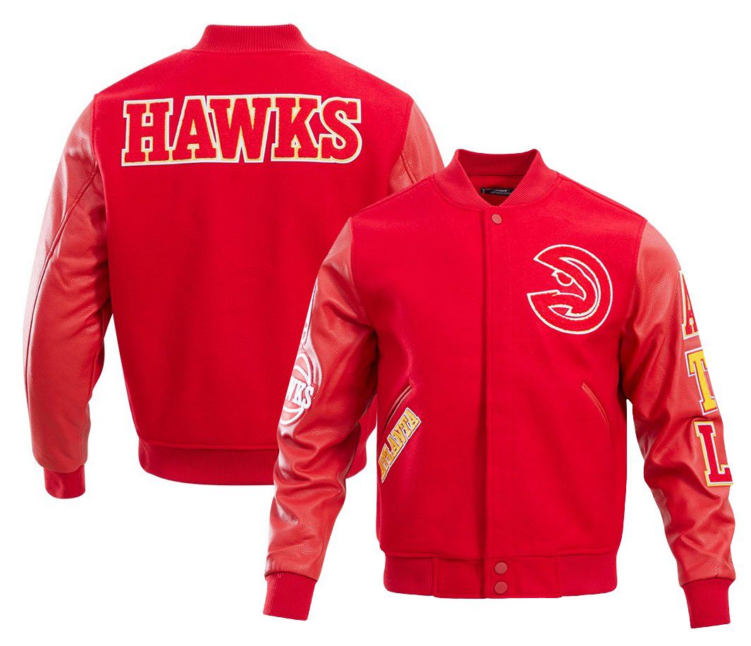 Pro Standard Men's Atlanta Hawks Red Classic Wool Varsity Jacket