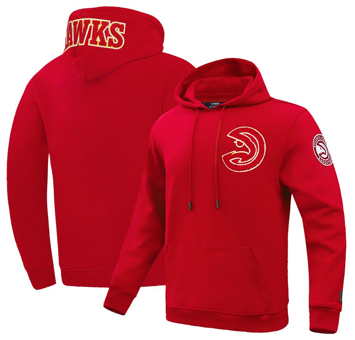 Pro Standard Men's Atlanta Hawks Red Classic Chenille Pullover Hoodie