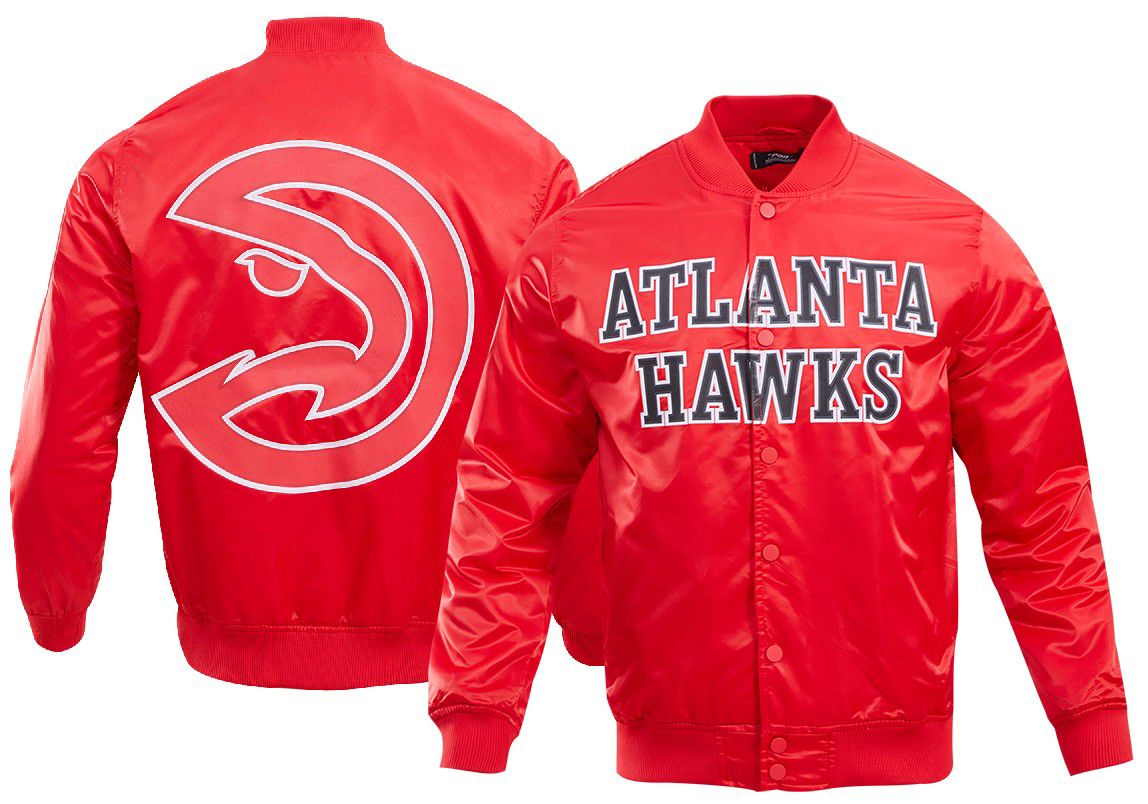 Pro Standard Men's Atlanta Hawks Red Big Logo Satin Jacket
