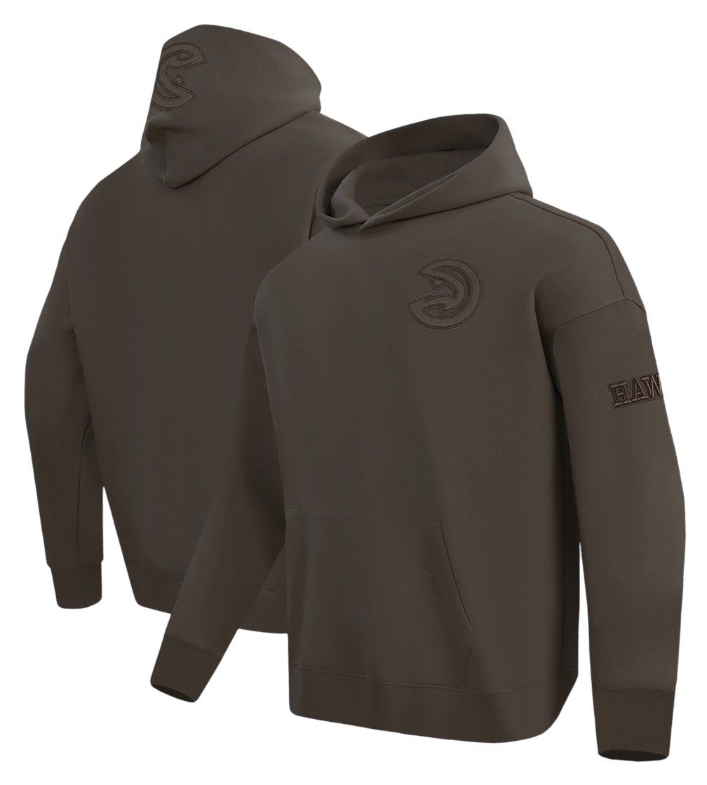 Pro Standard Men's Atlanta Hawks Taupe Neutral Drop Shoulder Fleece Hoodie