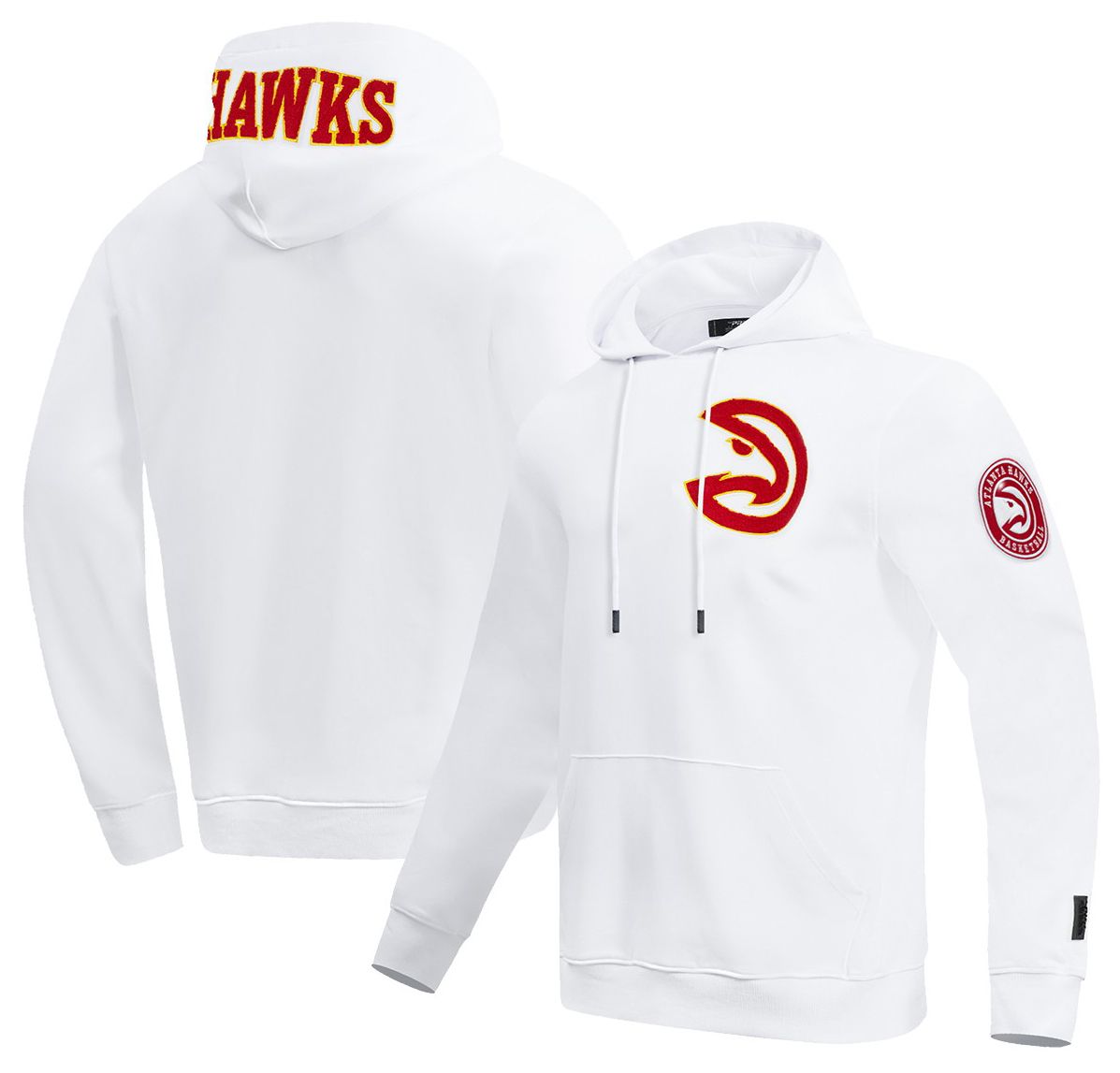 Pro Standard Men's Atlanta Hawks White Classic Chenille Pullover Hoodie
