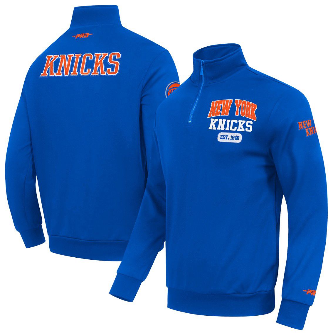 Pro Standard Men's New York Knicks Blue Arch 1/4 Zip Pullover