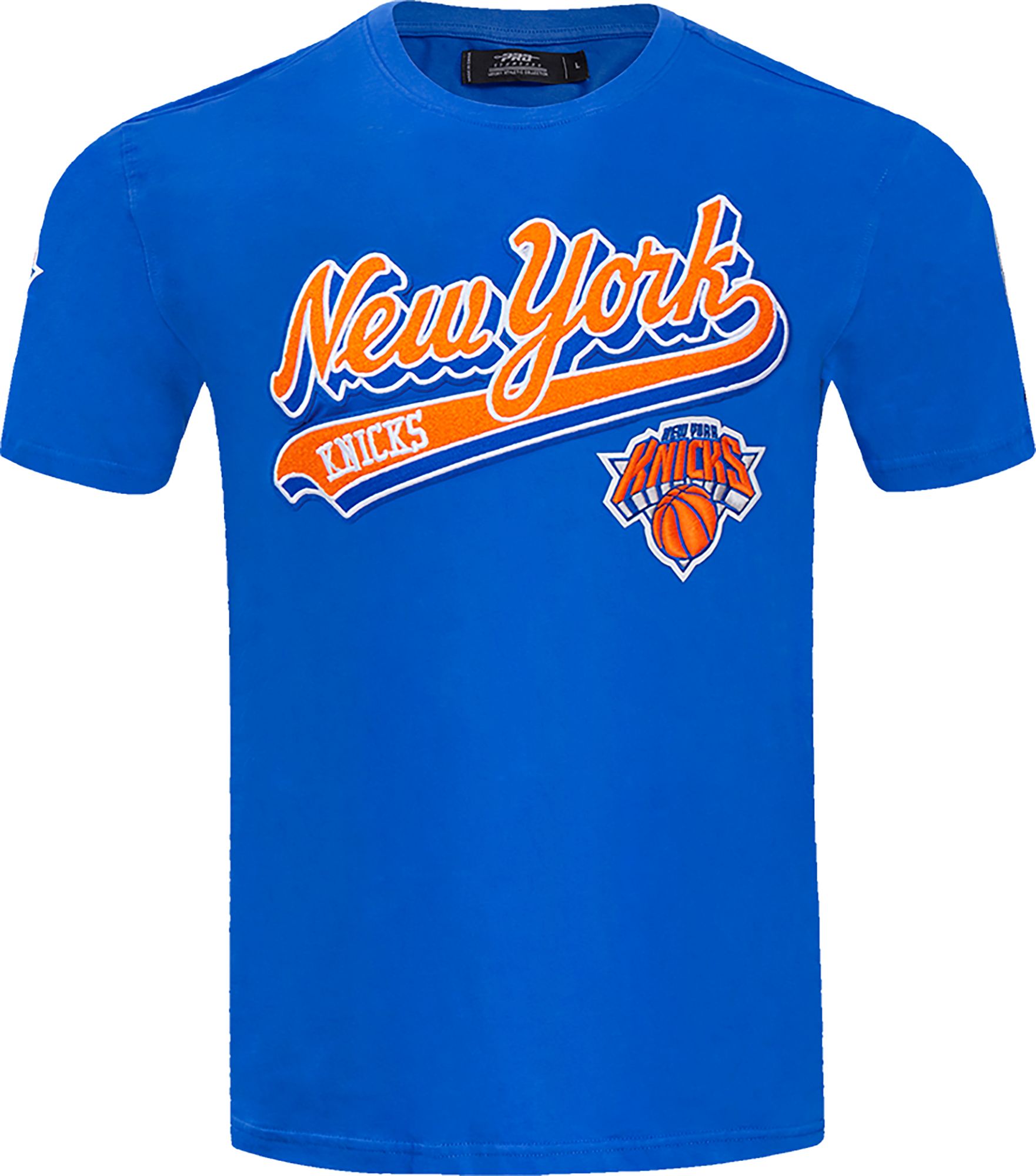 Pro Standard Men's New York Knicks Blue Script Tail T-Shirt