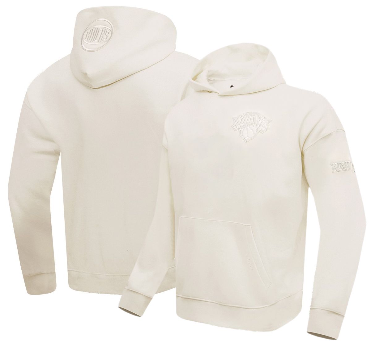 Pro Standard Men's New York Knicks Off White Neutral Drop Shoulder Fleece Hoodie