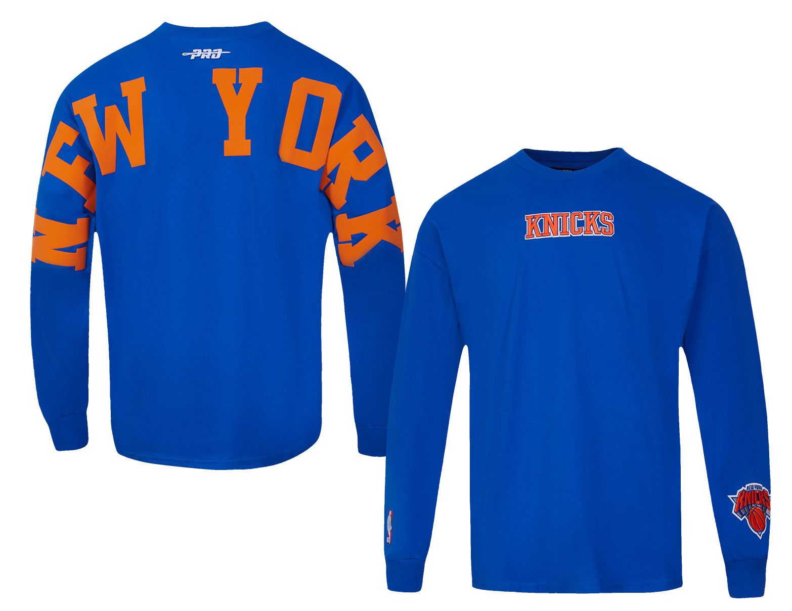 Pro Standard Men's New York Knicks Royal Wingspan Drop Shoulder Long Sleeve T-Shirt