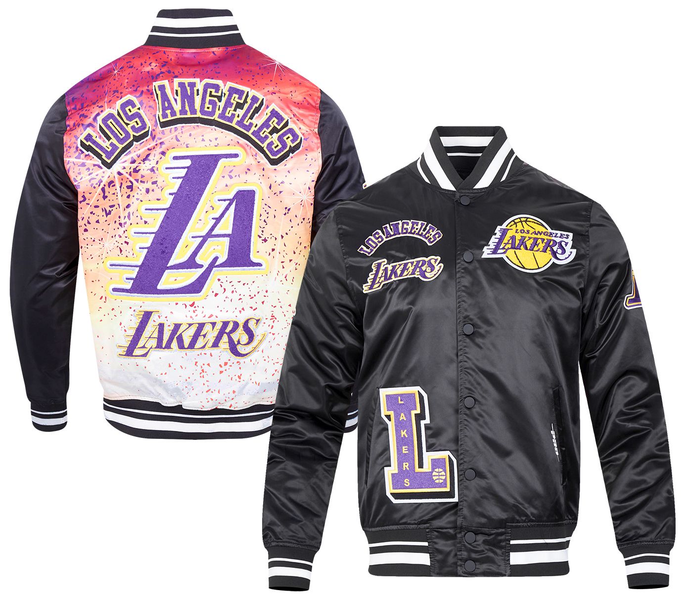 Pro Standard Men's Los Angeles Lakers Black Sublimated Satin Jacket